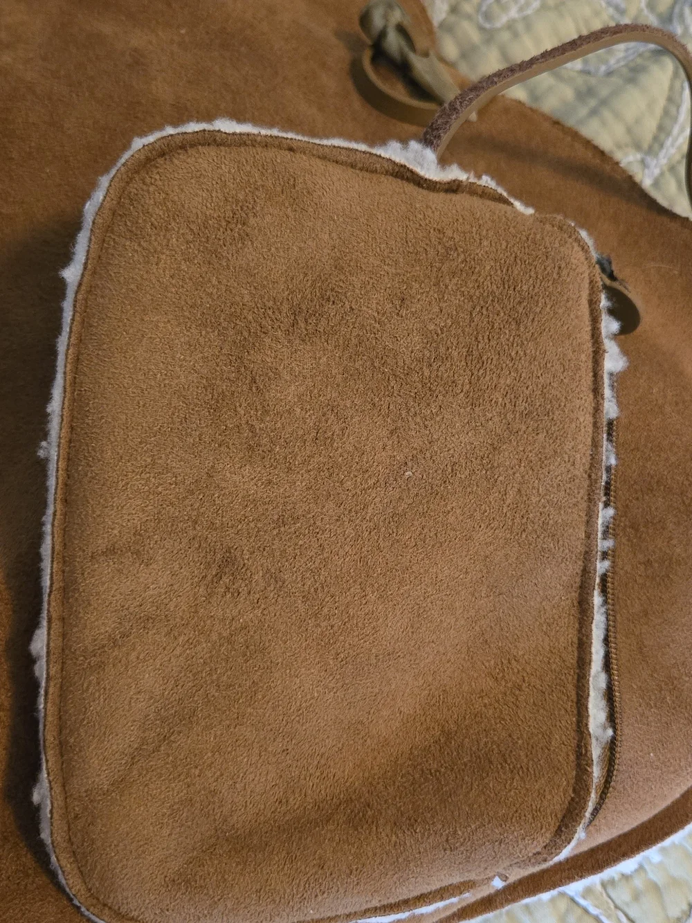 Gap Suede Shearling-Trim Shoulder Bag in Brown - Picture 9 of 10